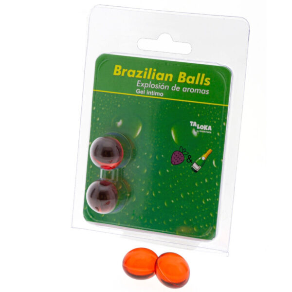 TALOKA - BRAZILIAN BALLS GEL ÍNTIMO FRESAS  CHAMPÁN 2 BOLAS