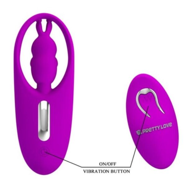 PRETTY LOVE WILD RABBIT ESTIMULADOR PARA BRAGUITA CON CONTROL REMOTO - LILA - Imagen 3