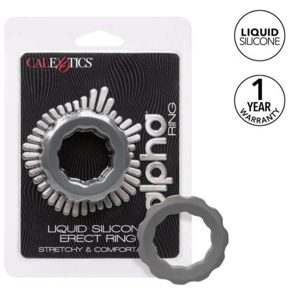 CALIFORNIA EXOTICS ALPHA ERECT RING GRIS - Imagen 2