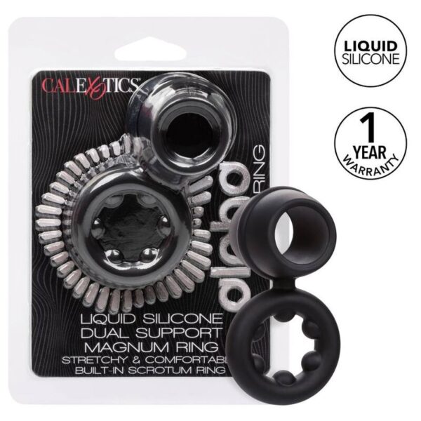 CALIFORNIA EXOTICS ALPHA DUAL MAGNUM RING NEGRO - Imagen 2