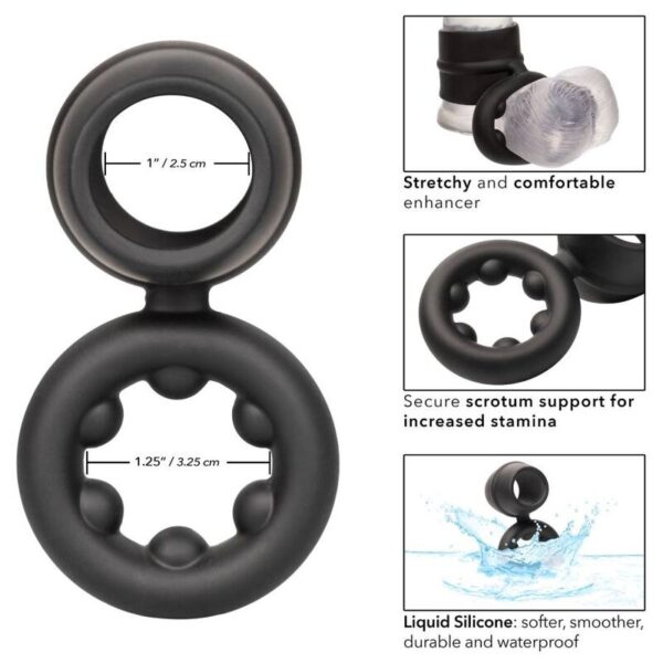 CALIFORNIA EXOTICS ALPHA DUAL MAGNUM RING NEGRO - Imagen 3