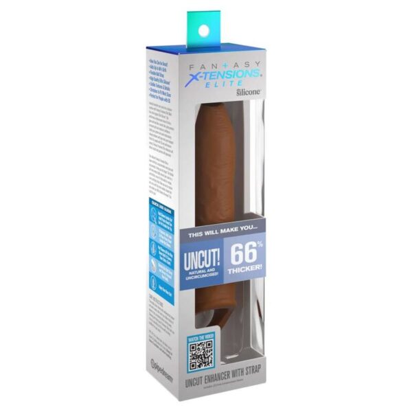 PIPEDREAMS SLEEVE UNCUT 17,78 CM W STRAP CARAMEL - Imagen 2