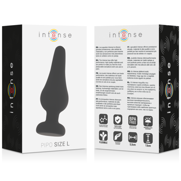 INTENSE ANAL PLUG PIPO L SILICONE NEGRO 13 CM - Imagen 4