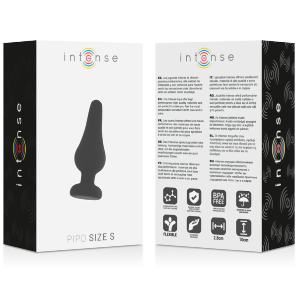 INTENSE ANAL PLUG PIPO S SILICONE NEGRO 9.8 CM - Imagen 4