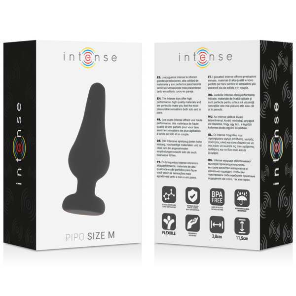 INTENSE ANAL PLUG PIPO M SILICONE NEGRO 11 CM - Imagen 4