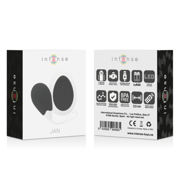 INTENSE JAN  HUEVO VIBRADOR CONTROL REMOTO NEGRO - Imagen 5