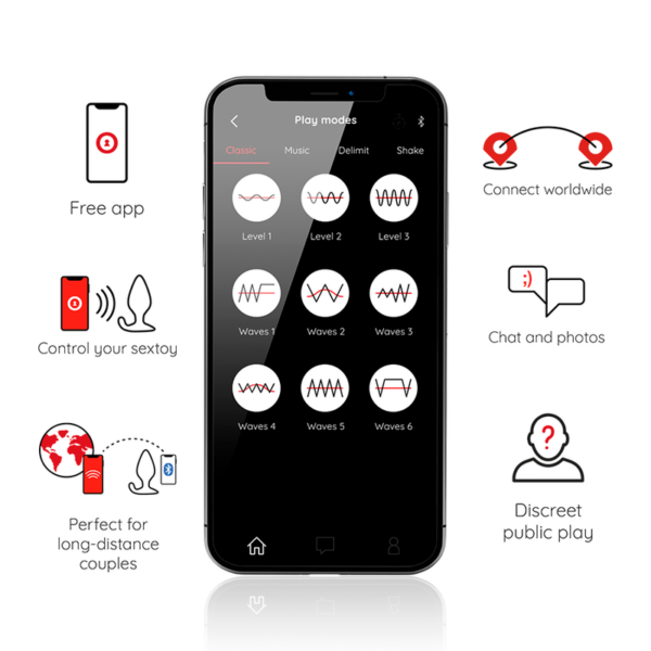 ONINDER - RIO PLUG ANAL VIBRADOR NEGRO - FREE APP - Imagen 2