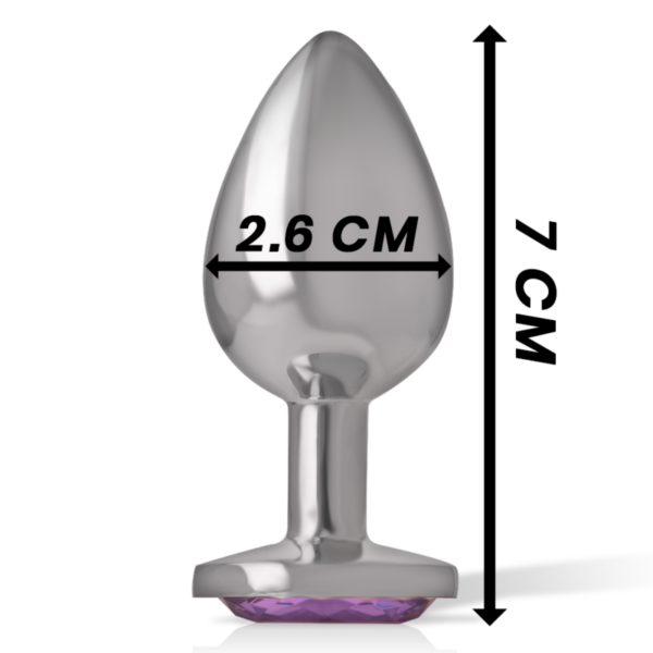 INTENSE - PLUG ANAL METAL ALUMINIO CON CRISTAL VIOLETA TALLA S - Imagen 4