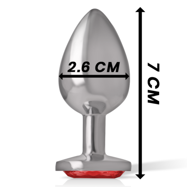 INTENSE - PLUG ANAL METAL ALUMINIO CON CRISTAL ROJO TALLA S - Imagen 4