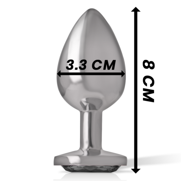 INTENSE - PLUG ANAL METAL ALUMINIO CON CRISTAL NEGRO TALLA M - Imagen 4