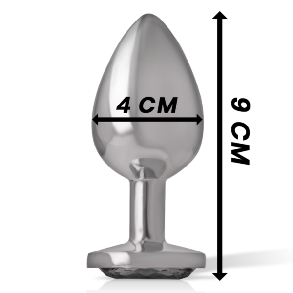 INTENSE - PLUG ANAL METAL ALUMINIO CON CRISTAL NEGRO TALLA L - Imagen 4