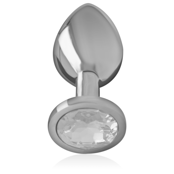 INTENSE - PLUG ANAL METAL ALUMINIO CON CRISTAL PLATA TALLA S - Imagen 2