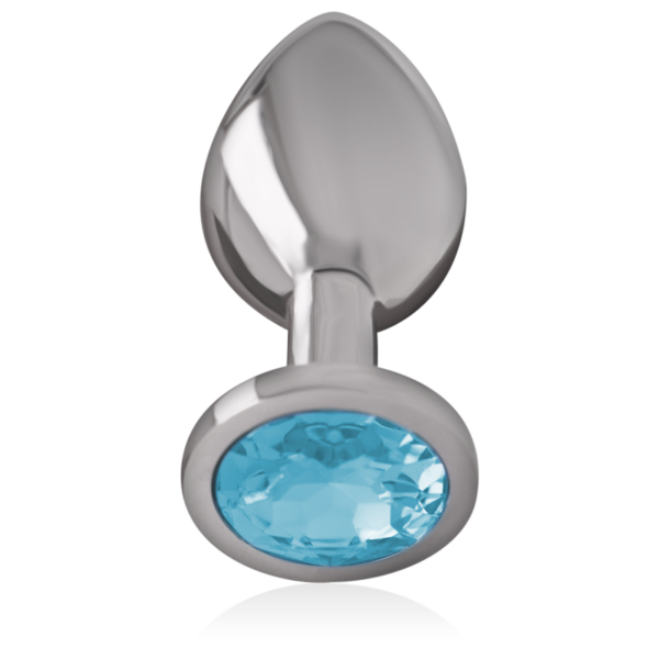 INTENSE - PLUG ANAL METAL ALUMINIO CON CRISTAL AZUL TALLA S - Imagen 2