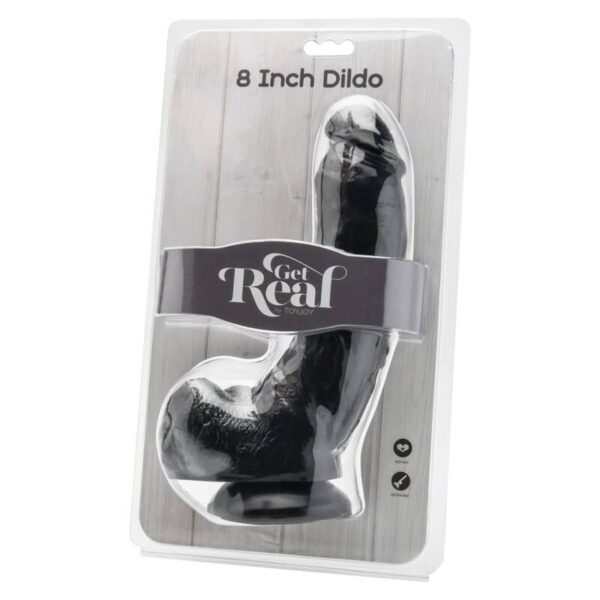 GET REAL - DILDO 20,5 CM CON TESTICULOS NEGRO - Imagen 2