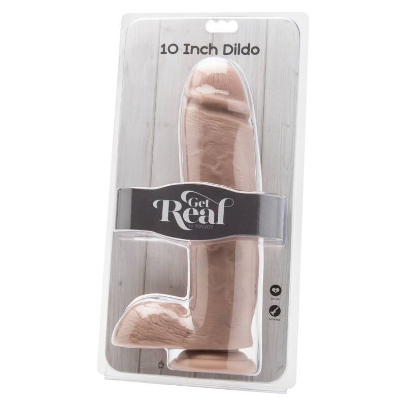 GET REAL - DILDO 25,5 CM CON TESTICULOS NATURAL - Imagen 2