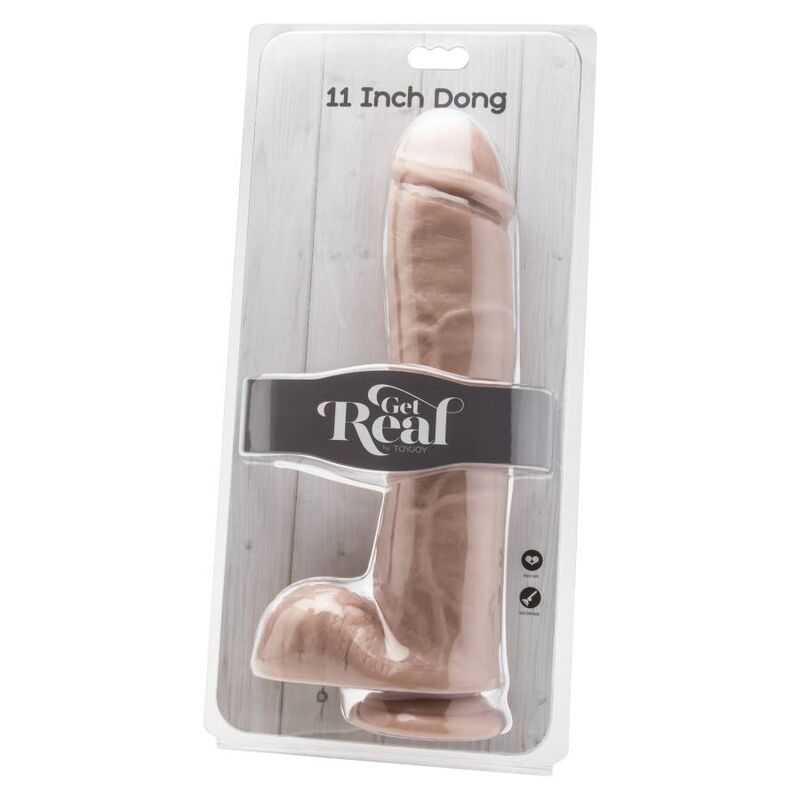 GET REAL - DILDO 28 CM CON TESTICULOS NATURAL - Imagen 2