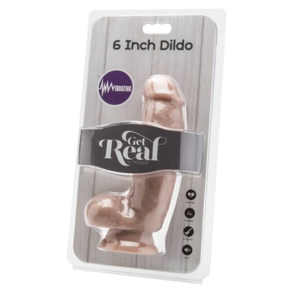 GET REAL - DILDO 12 CM CON TESTICULOS VIBRADOR NATURAL - Imagen 2