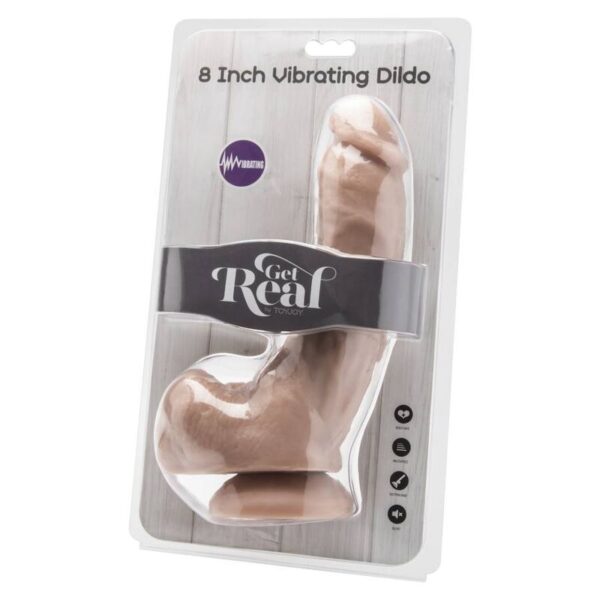 GET REAL - DILDO 20,5 CM CON TESTICULOS VIBRADOR NATURAL - Imagen 2