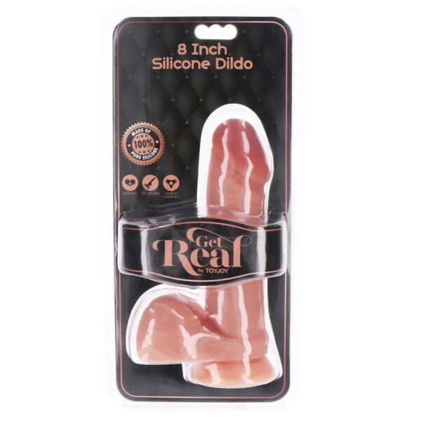GET REAL - DILDO SILICONA 20,5 CM CON TESTICULOS NATURAL - Imagen 4