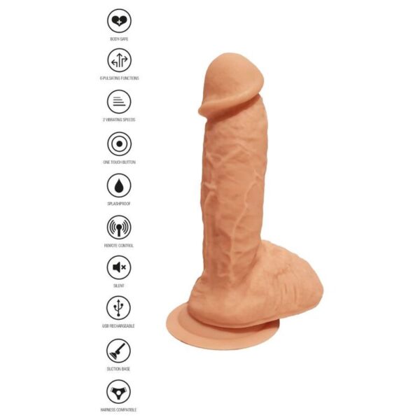 GET REAL - DILDO VIBRADOR SILICONA NATURAL - Imagen 4