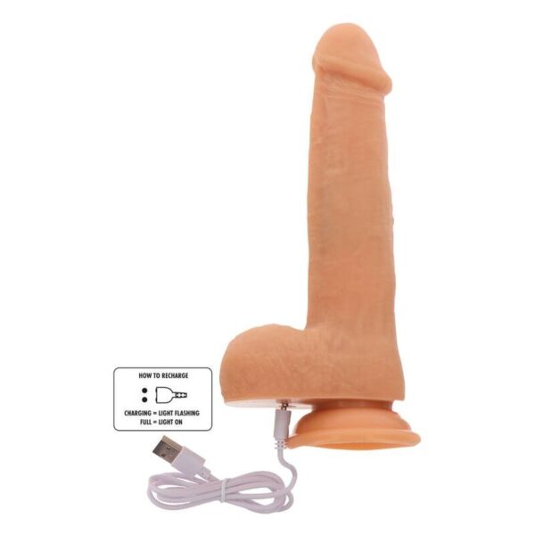 GET REAL - DILDO VIBRADOR CON BOLAS GIRATORIAS NATURAL - Imagen 3