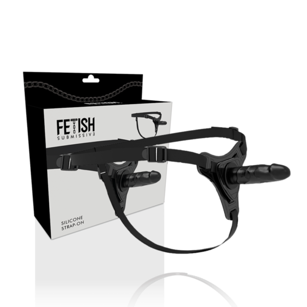 FETISH SUBMISSIVE ARNÉS SILICONA NEGRO REALISTIC 15 CM - Imagen 2