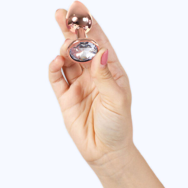 SECRET PLAY - METAL BUTT PLUG ORO ROSA TALLA S 7 CM - Imagen 3
