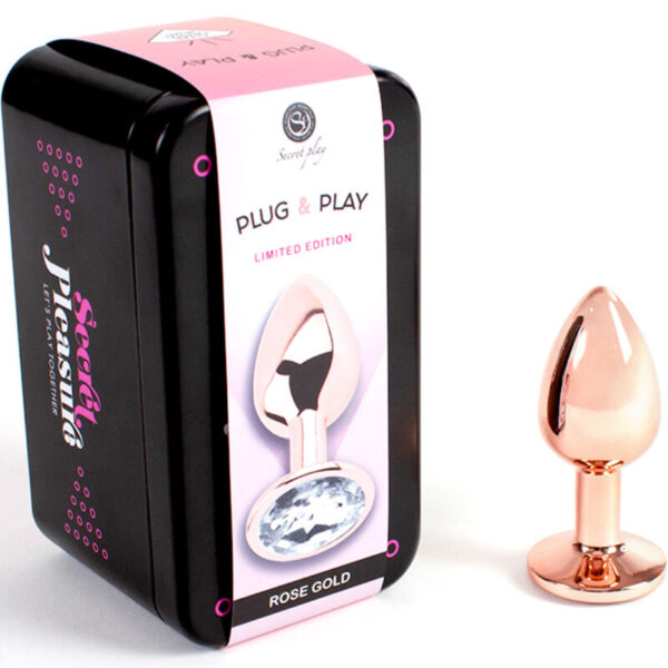 SECRET PLAY - METAL BUTT PLUG ORO ROSA TALLA S 7 CM - Imagen 2