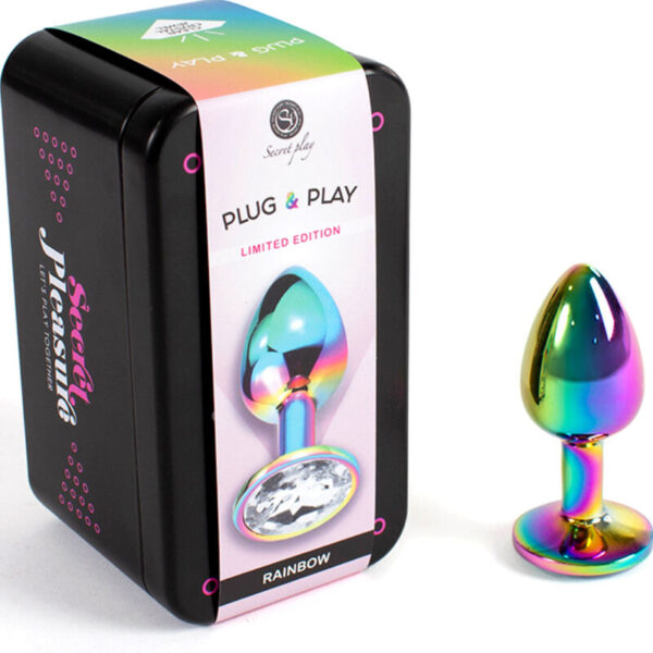 SECRET PLAY - METAL BUTT PLUG MULTICOLOR TALLA S 7 CM - Imagen 2