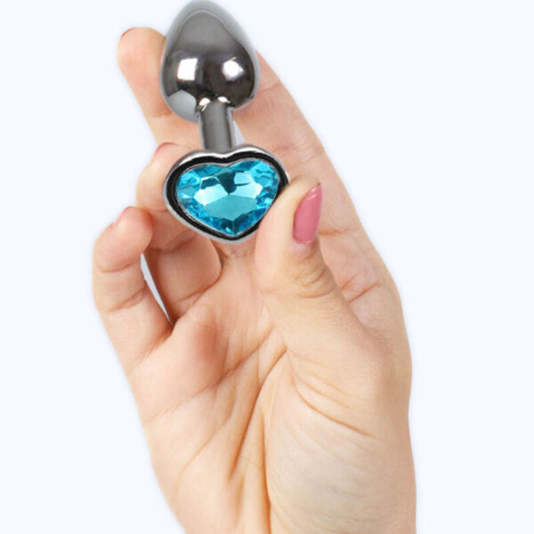 SECRET PLAY - METAL BUTT PLUG CORAZÓN AZUL TALLA S 7 CM - Imagen 3