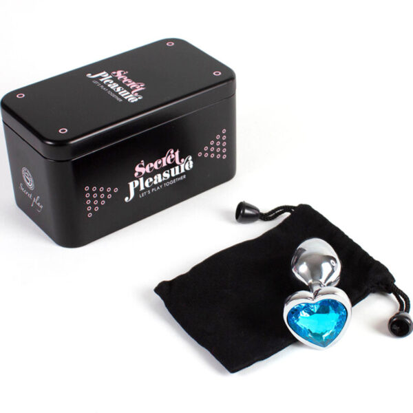 SECRET PLAY - METAL BUTT PLUG CORAZÓN AZUL TALLA S 7 CM - Imagen 4