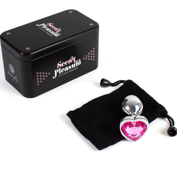 SECRET PLAY - METAL BUTT PLUG CORAZÓN FUCSIA TALLA S 7 CM - Imagen 4
