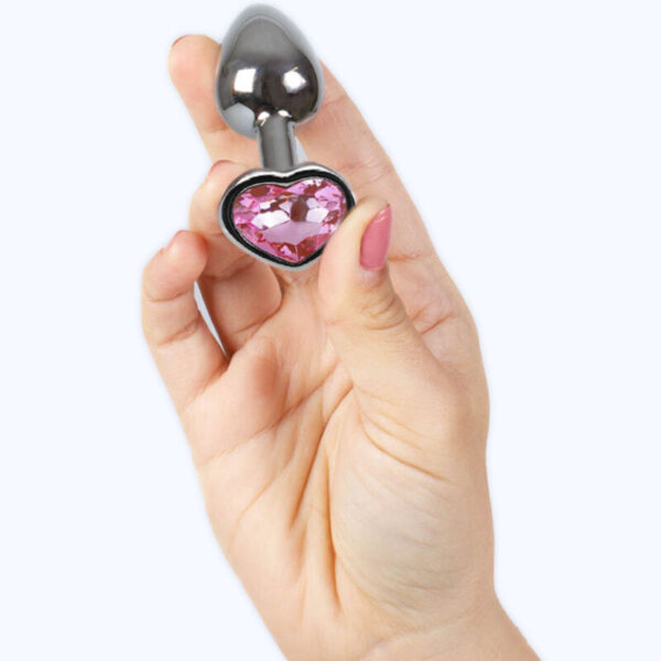 SECRET PLAY - METAL BUTT PLUG CORAZÓN FUCSIA TALLA S 7 CM - Imagen 3