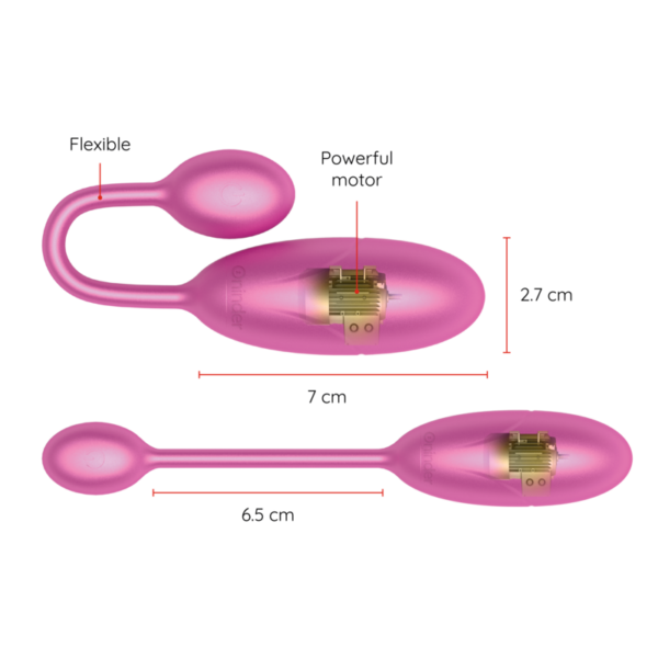 ONINDER - DENVER HUEVO VIBRADOR ROSA 7 X 2.7 CM - APP GRATUITA - Imagen 3