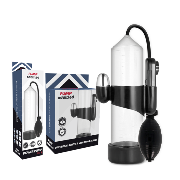 PUMP ADDICTED BOMBA ERECCIÓN RX3 TRANSPARENTE CON VIBRADOR - Imagen 2
