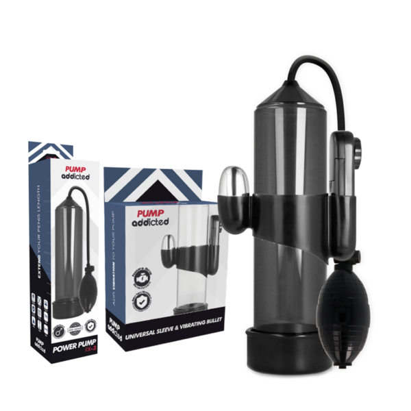 PUMP ADDICTED BOMBA ERECCIÓN RX3 NEGRO CON VIBRADOR - Imagen 2