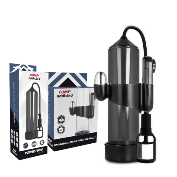PUMP ADDICTED BOMBA ERECCIÓN RX7 NEGRO CON VIBRADOR - Imagen 2