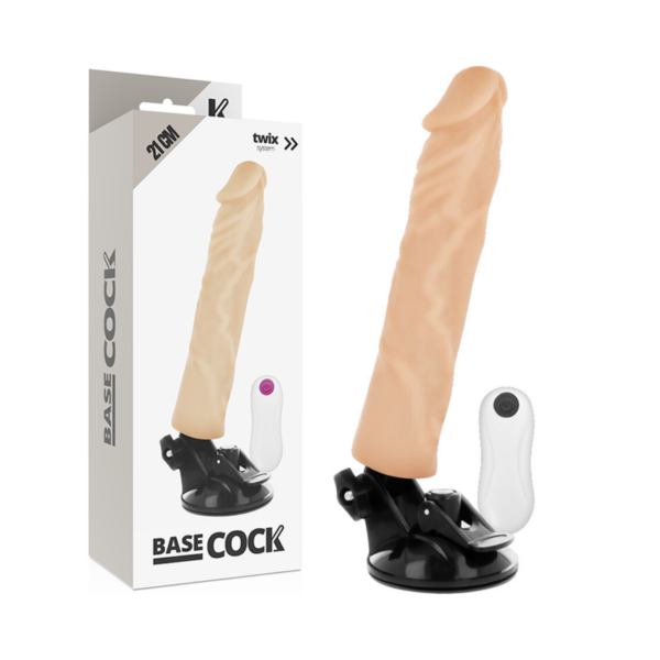 BASECOCK - VIBRADOR REALISTICO CONTROL REMOTO NATURAL 21 CM
