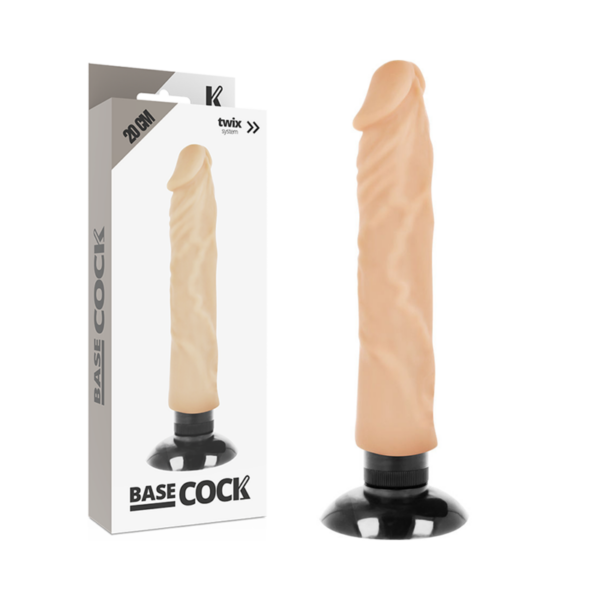 BASECOCK - VIBRADOR REALISTICO 2-1 NATURAL 20 CM