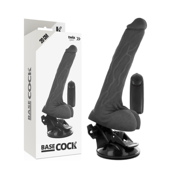 BASECOCK REALISTIC VIBRADOR CONTROL REMOTO NEGRO 20CM