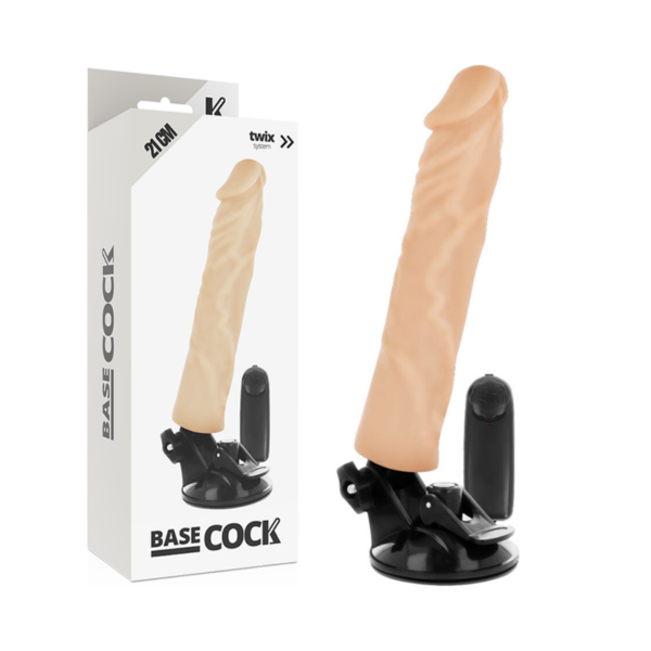 BASECOCK - VIBRADOR REALISTICO CONTROL REMOTO NATURAL 21 CM