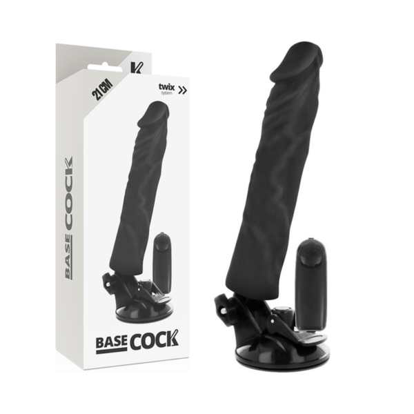 BASECOCK REALISTIC VIBRADOR CONTROL REMOTO NEGRO 21CM