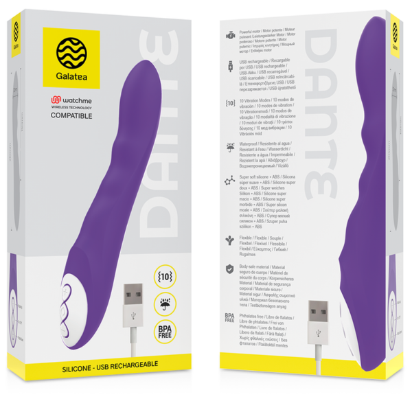 GALATEA DANTE VIBRADOR LILA COMPATIBLE CON WATCHME WIRELESS TECHNOLOGY - Imagen 2
