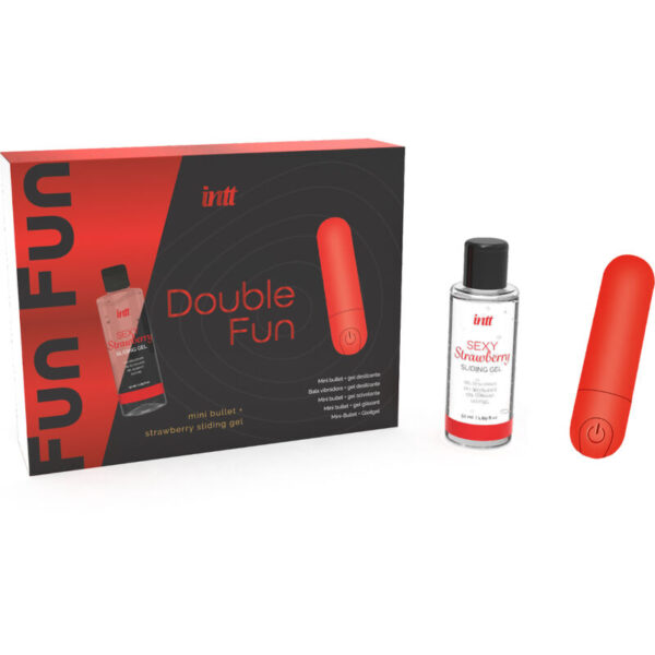 INTT - DOUBLE FUN KIT CON BALA VIBRADORA Y GEL DE MASAJE FRESA - Imagen 3