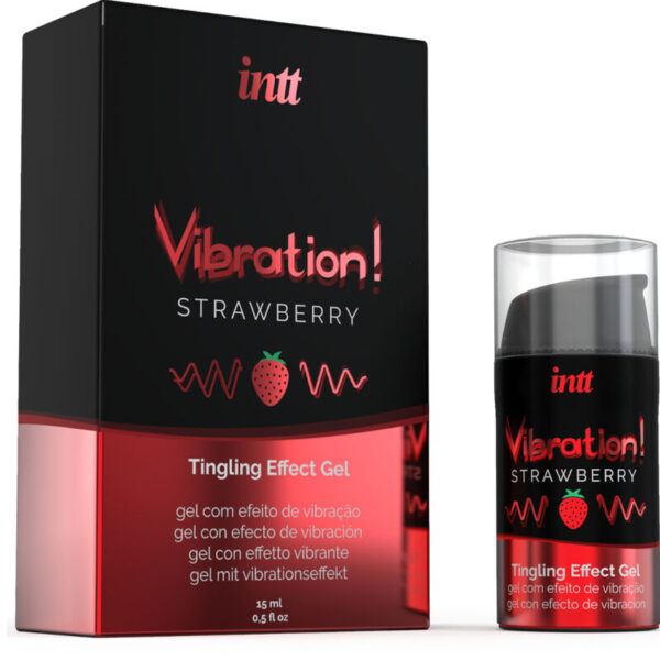 INTT - POTENTE ESTIMULANTE  ÍNTIMO GEL VIBRADOR LIQUIDO FRESA 15ML - Imagen 2