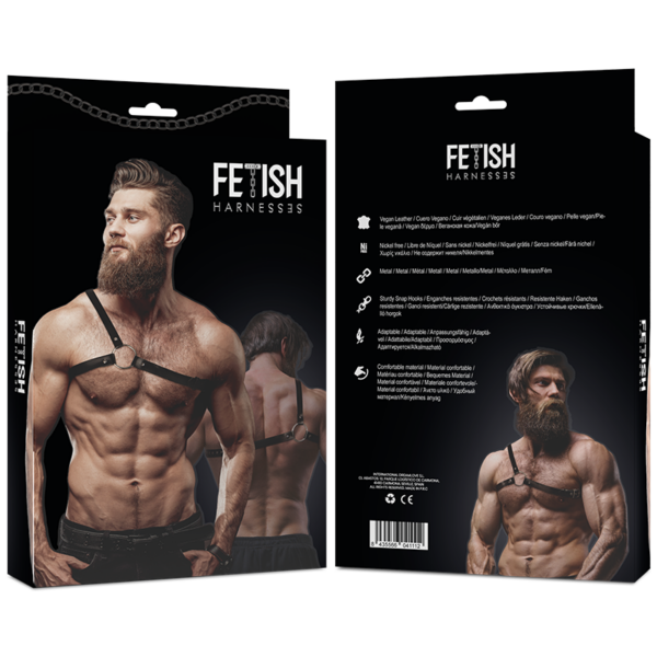 FETISH SUBMISSIVE ATTITUDE - ARNÉS ECOPIEL HOMBRO CRUZADO HOMBRE - Imagen 2