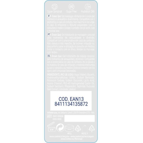 CONTROL 2-1 MASSAGE  PLEASURE MEDITERRANEAN SEA 200ML - Imagen 2