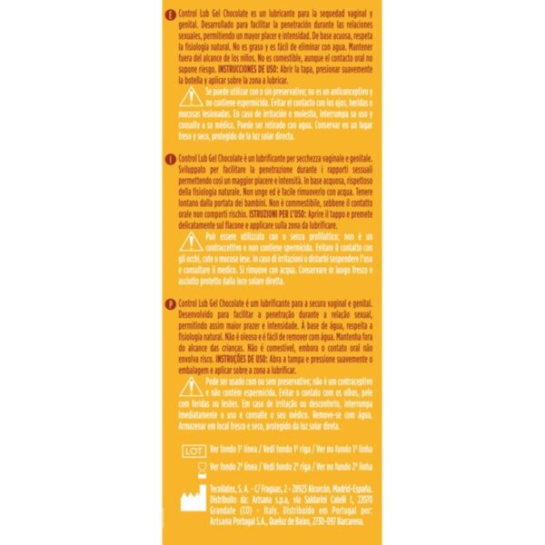 CONTROL LUB GEL LUBRICANTE CHOCOLATE 75 ML - Imagen 2