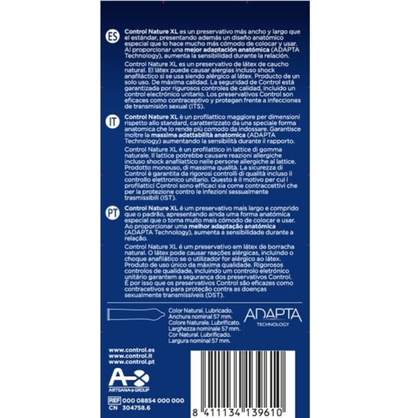 CONTROL ADAPTA  NATURE XL PRESERVATIVOS 12 UNIDADES - Imagen 2