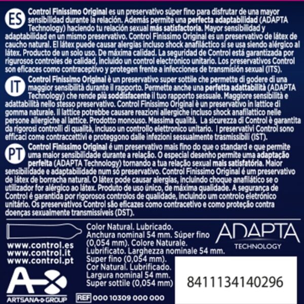 CONTROL FINISSIMO PRESERVATIVOS 3 UNIDADES - Imagen 2